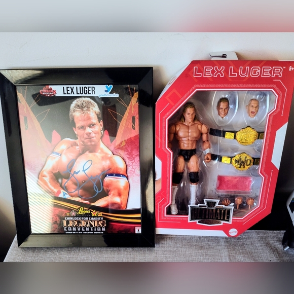 WWE Other - Lex Luger Autographed 8x10 Photo and Brand new Lex Luger Ultimate Edition Figure